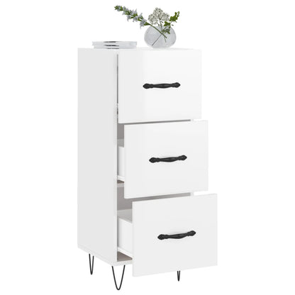 vidaXL Sideboard High Gloss White 34.5x34x90 cm Engineered Wood