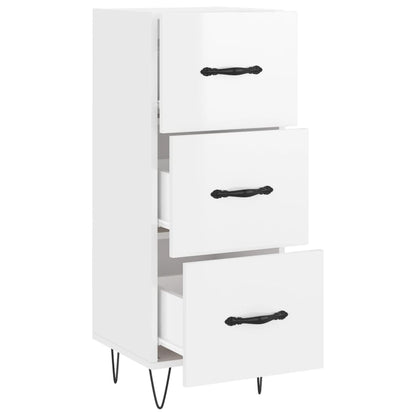 vidaXL Sideboard High Gloss White 34.5x34x90 cm Engineered Wood