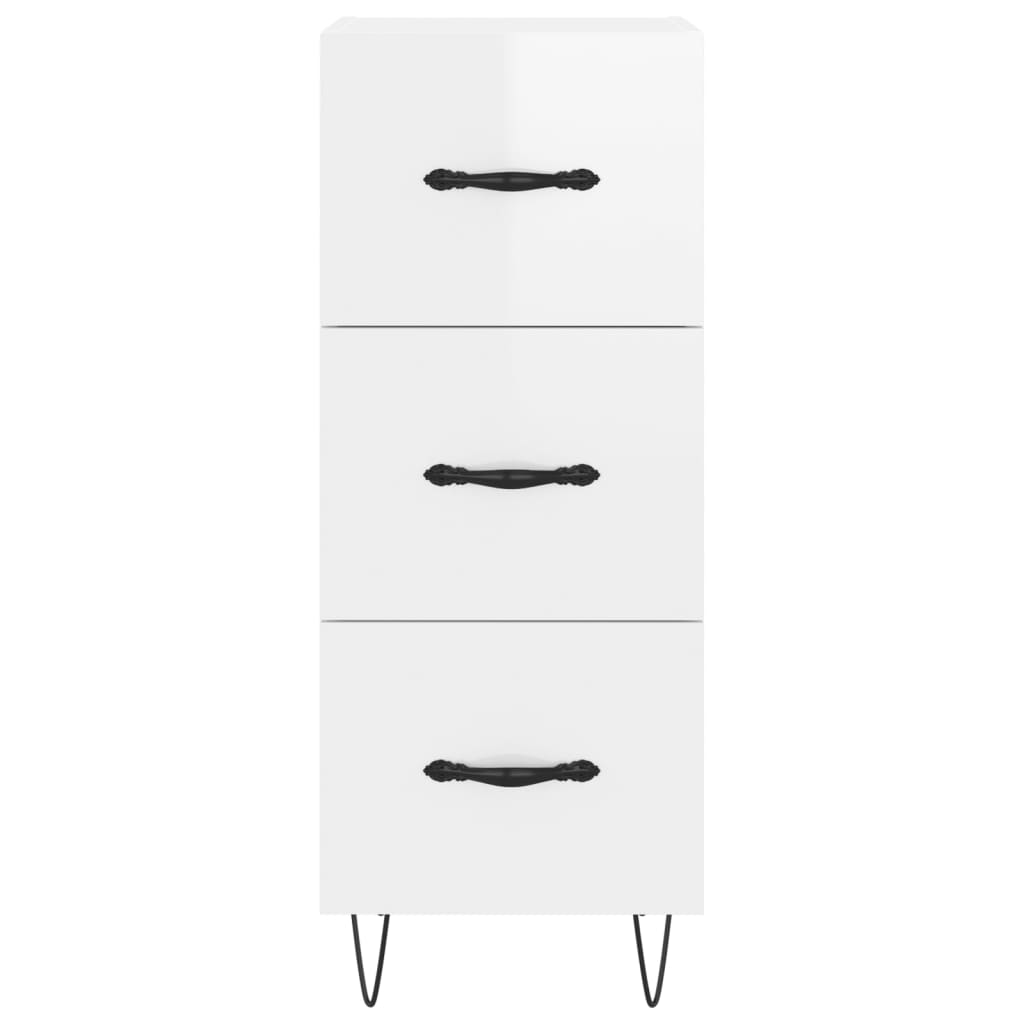 vidaXL Sideboard High Gloss White 34.5x34x90 cm Engineered Wood