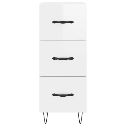 vidaXL Sideboard High Gloss White 34.5x34x90 cm Engineered Wood