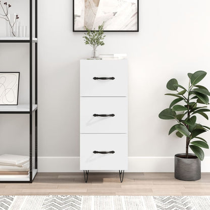 vidaXL Sideboard High Gloss White 34.5x34x90 cm Engineered Wood