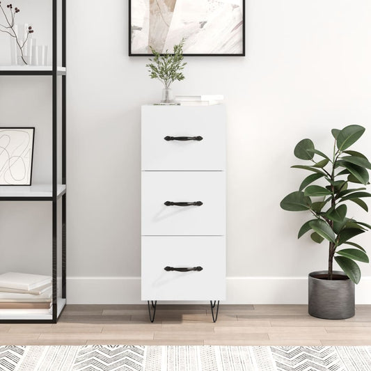 vidaXL Sideboard High Gloss White 34.5x34x90 cm Engineered Wood