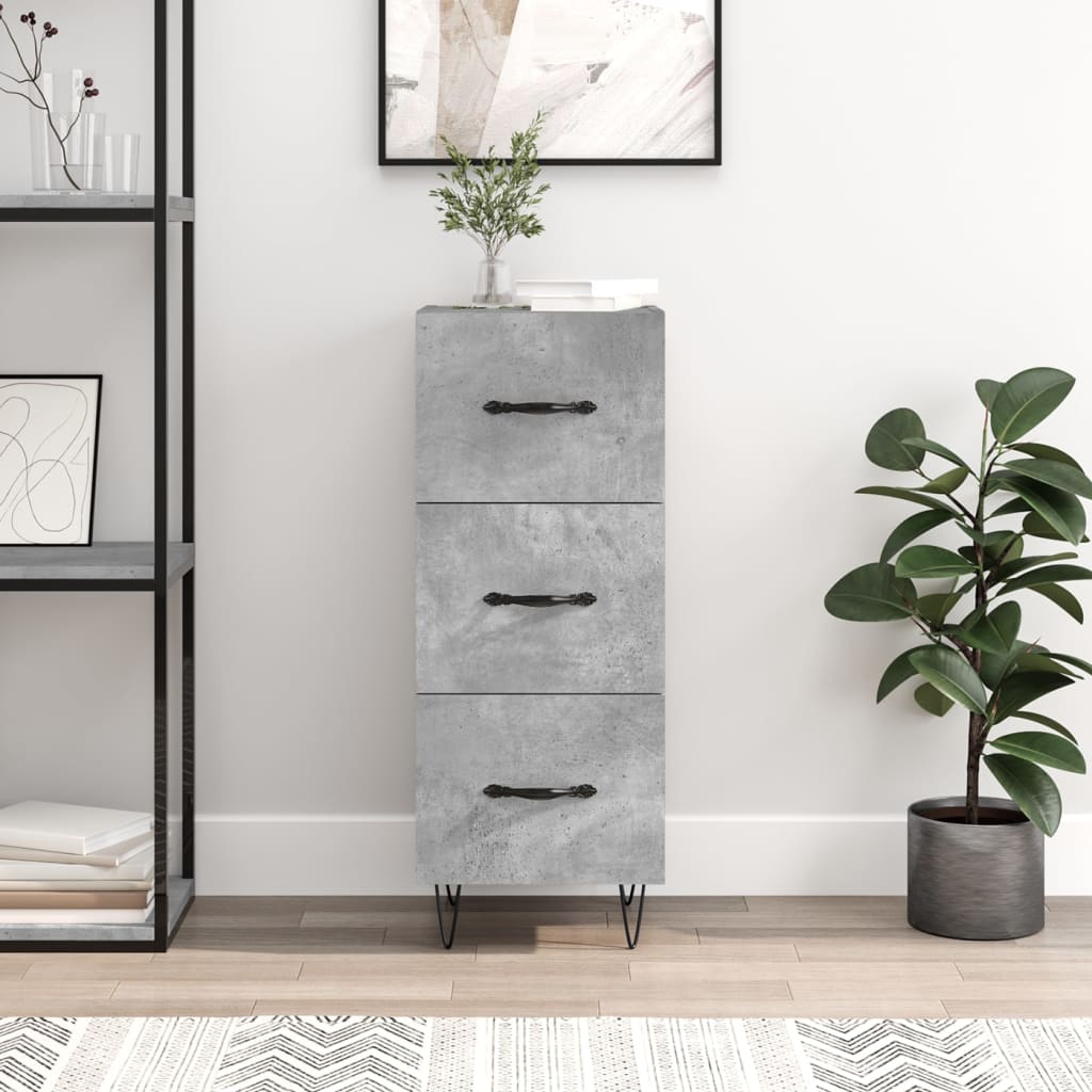 vidaXL Sideboard Concrete Grey 34,5x34x90 cm Engineered Wood