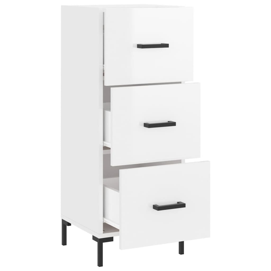 vidaXL Sideboard High Gloss White 34.5x34x90 cm Engineered Wood