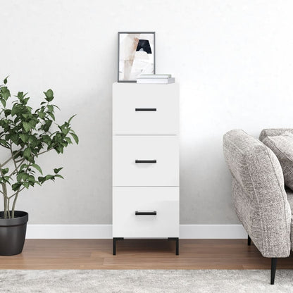 vidaXL Sideboard High Gloss White 34,5x34x90 cm Engineered Wood