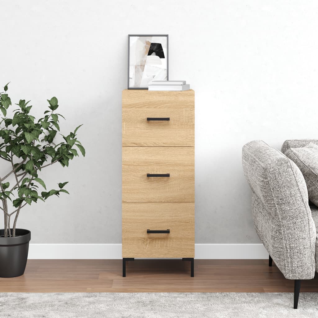 vidaXL Sideboard Sonoma Oak 34.5x34x90 cm Engineered Wood
