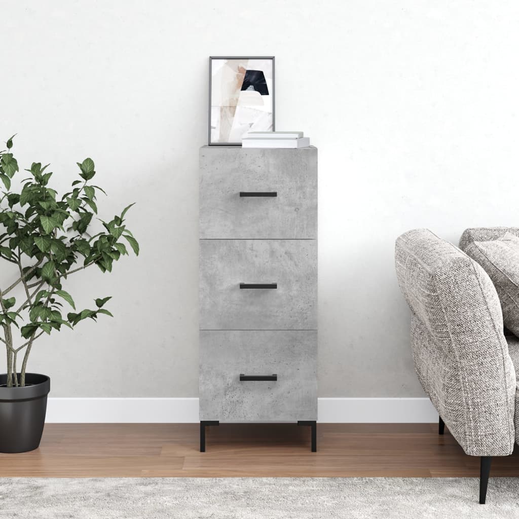 vidaXL Sideboard Concrete Grey 34,5x34x90 cm Engineered Wood