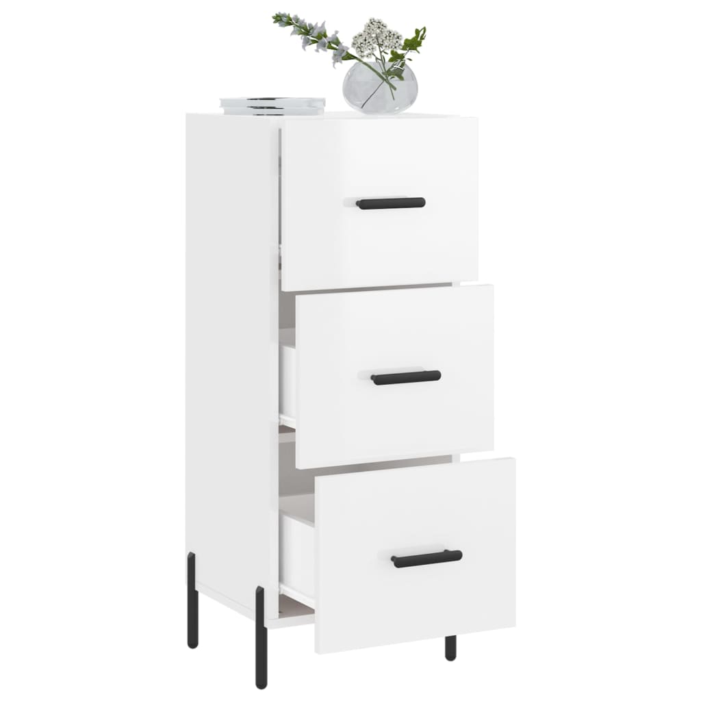 vidaXL Sideboard High Gloss White 34,5x34x90 cm Engineered Wood