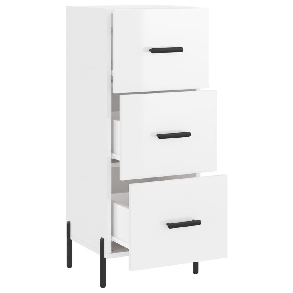 vidaXL Sideboard High Gloss White 34.5x34x90 cm Engineered Wood