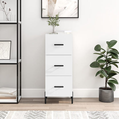vidaXL Sideboard High Gloss White 34,5x34x90 cm Engineered Wood