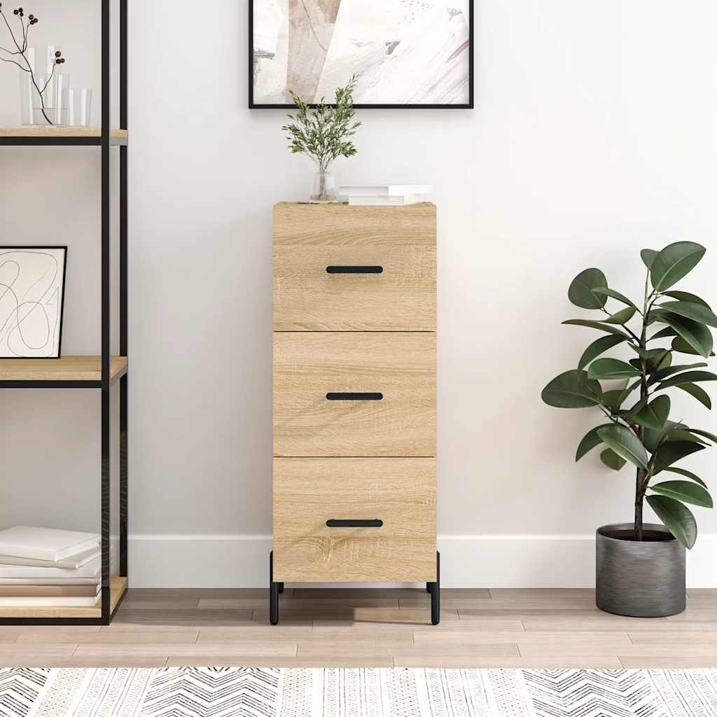 vidaXL Sideboard Sonoma Oak 34.5x34x90 cm Engineered Wood