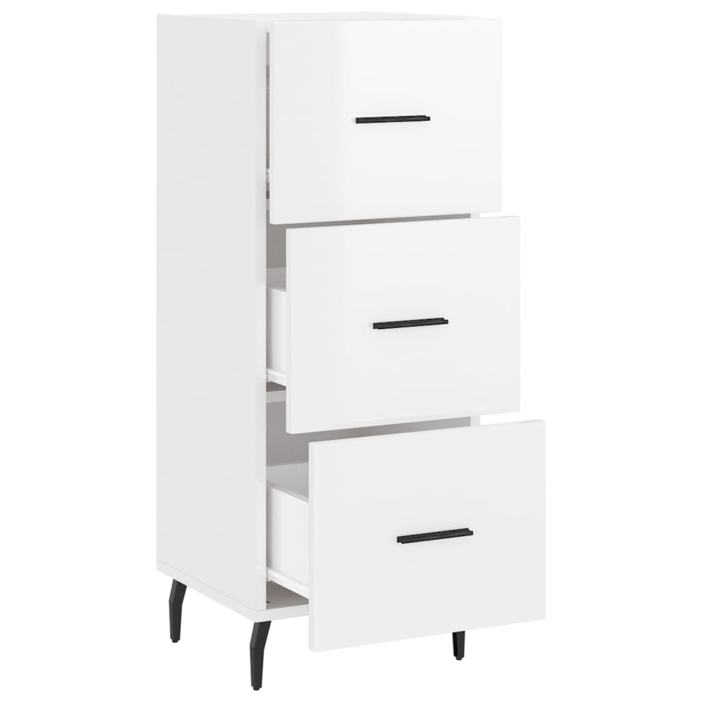 vidaXL Sideboard High Gloss White 34.5x34x90 cm Engineered Wood