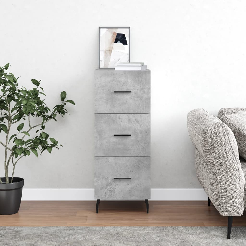 vidaXL Sideboard Concrete Grey 34,5x34x90 cm Engineered Wood
