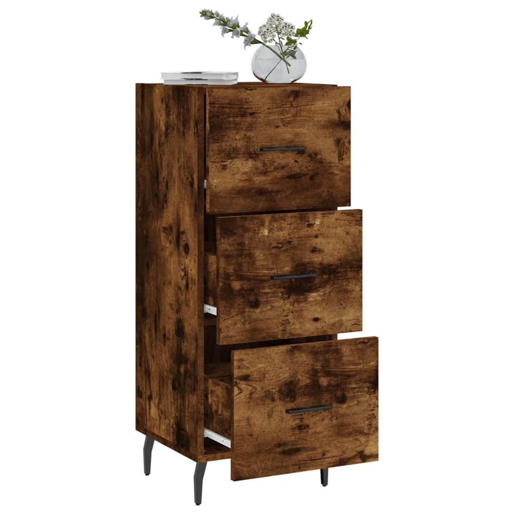 vidaXL Sideboard Smoked Oak 34,5x34x90 cm Engineered Wood