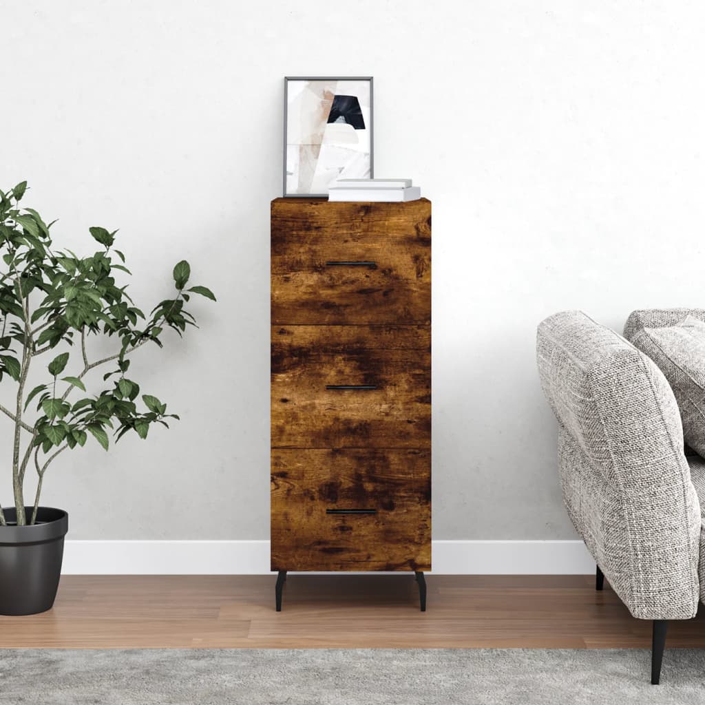 vidaXL Sideboard Smoked Oak 34,5x34x90 cm Engineered Wood