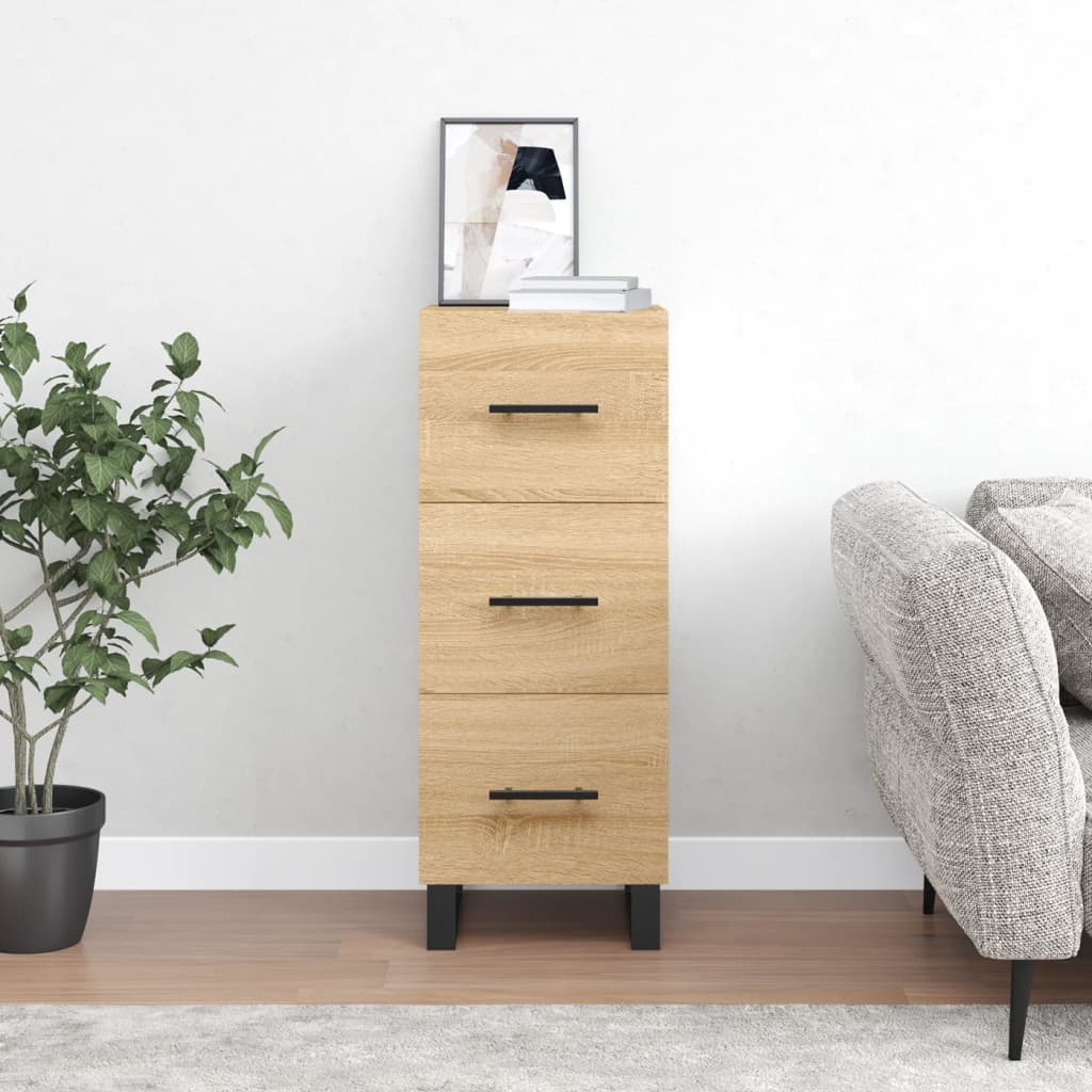 vidaXL Sideboard Sonoma Oak 34.5x34x90 cm Engineered Wood