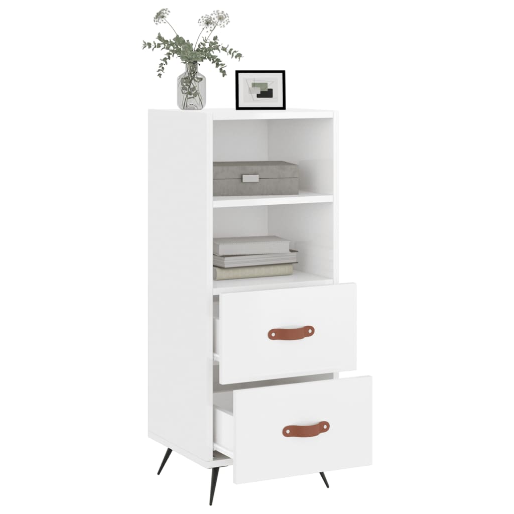 vidaXL Sideboard High Gloss White 34.5x34x90 cm Engineered Wood