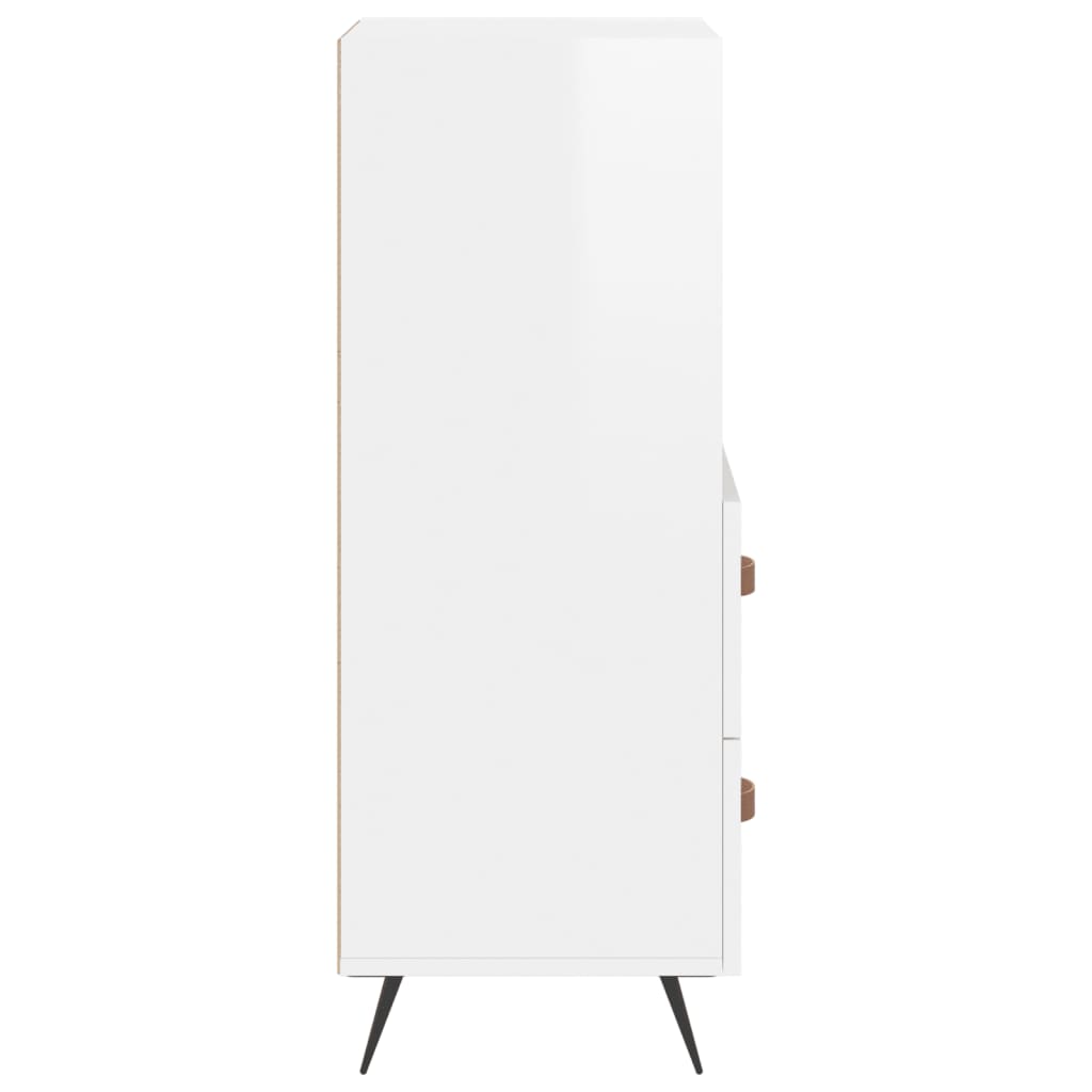 vidaXL Sideboard High Gloss White 34.5x34x90 cm Engineered Wood