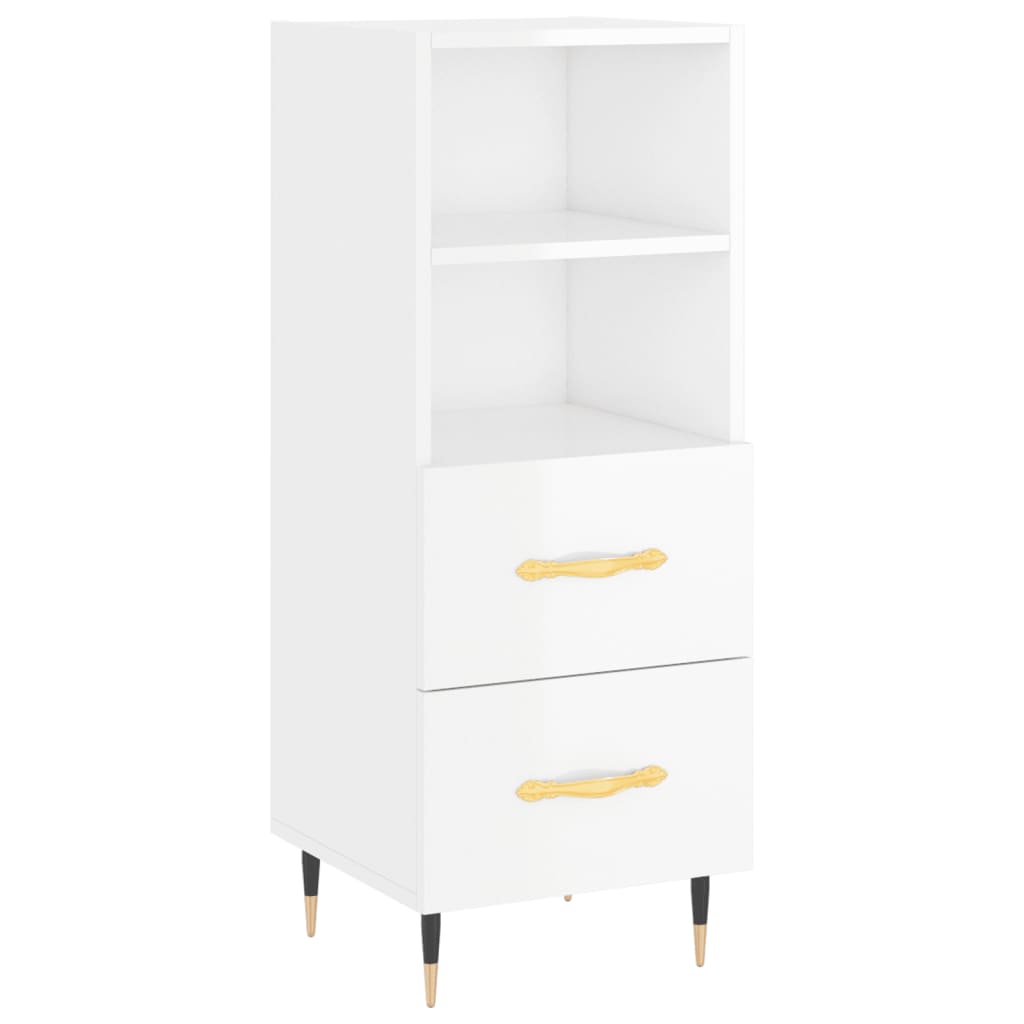 vidaXL Sideboard High Gloss White 34.5x34x90 cm Engineered Wood
