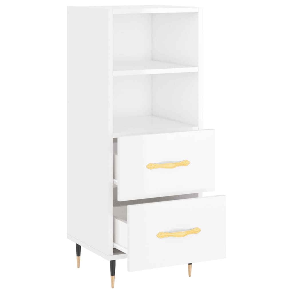 vidaXL Sideboard High Gloss White 34.5x34x90 cm Engineered Wood