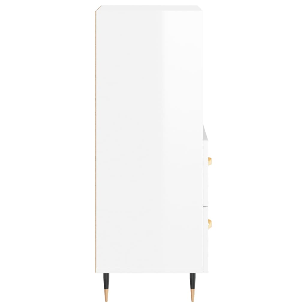vidaXL Sideboard High Gloss White 34.5x34x90 cm Engineered Wood