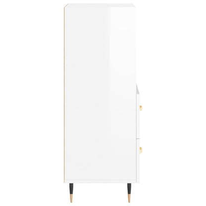 vidaXL Sideboard High Gloss White 34.5x34x90 cm Engineered Wood