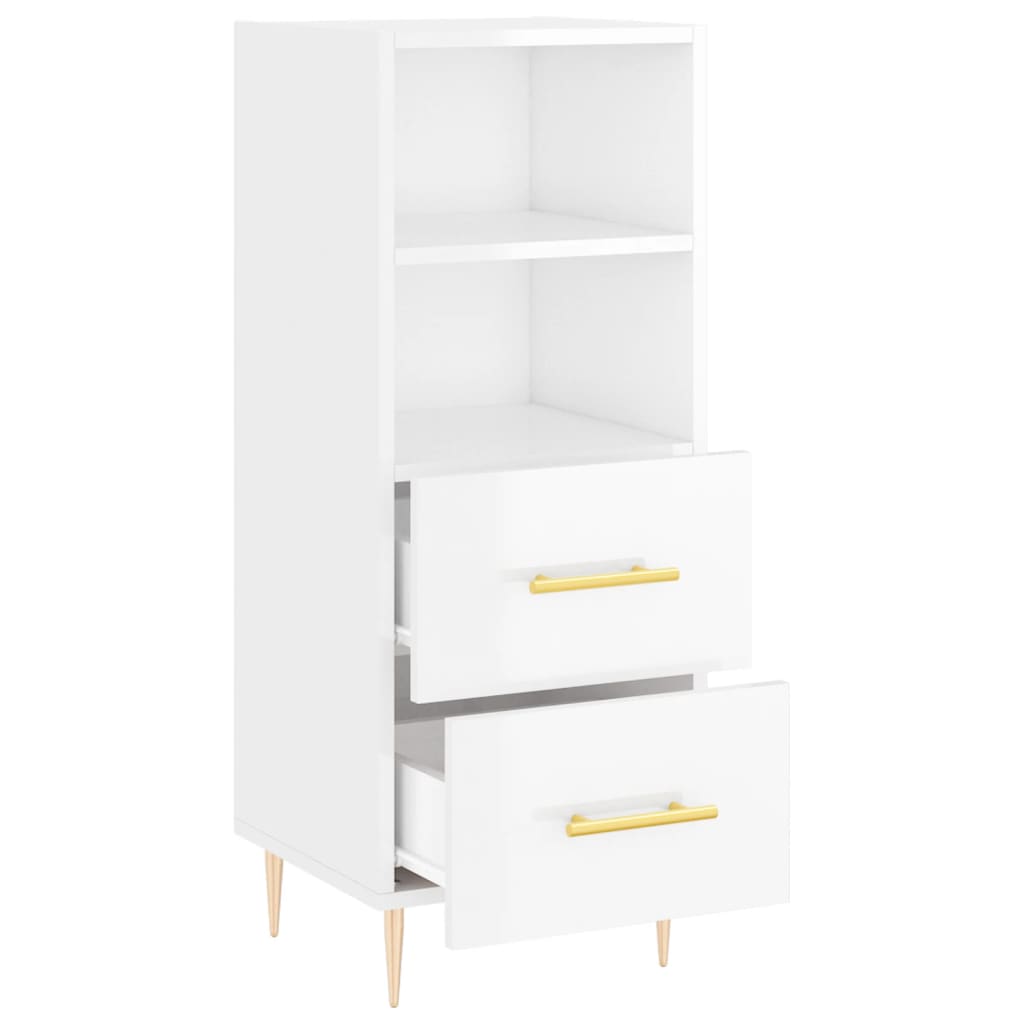 vidaXL Sideboard High Gloss White 34.5x34x90 cm Engineered Wood