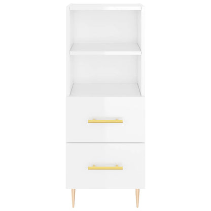 vidaXL Sideboard High Gloss White 34.5x34x90 cm Engineered Wood