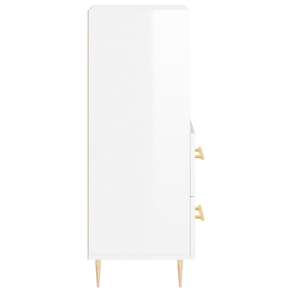 vidaXL Sideboard High Gloss White 34.5x34x90 cm Engineered Wood