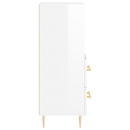 vidaXL Sideboard High Gloss White 34.5x34x90 cm Engineered Wood