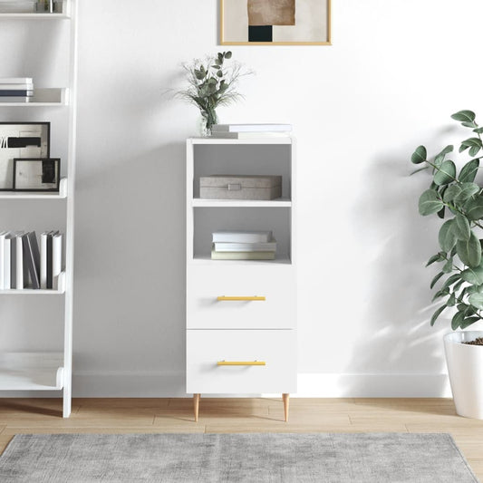 vidaXL Sideboard High Gloss White 34.5x34x90 cm Engineered Wood