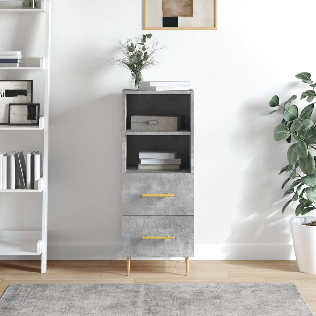 vidaXL Sideboard Concrete Grey 34.5x34x90 cm Engineered Wood