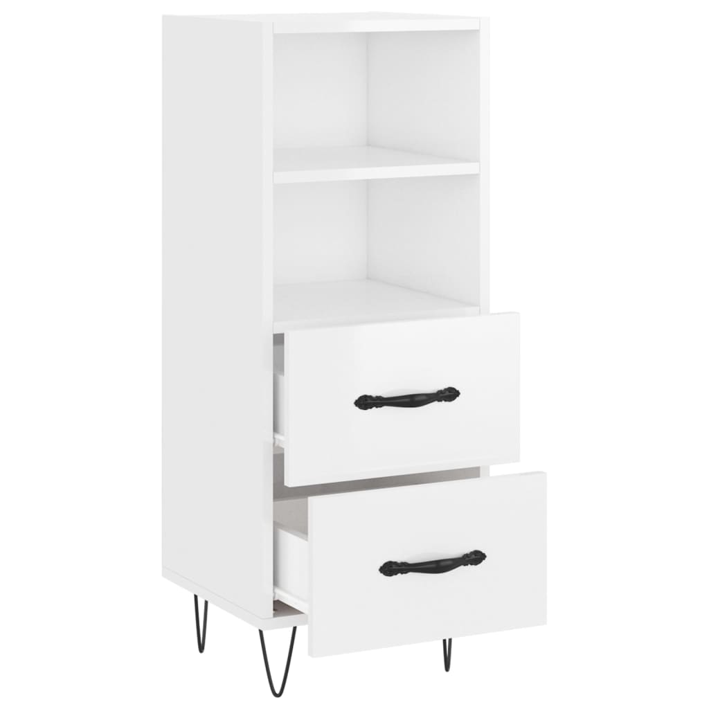 vidaXL Sideboard High Gloss White 34.5x34x90 cm Engineered Wood