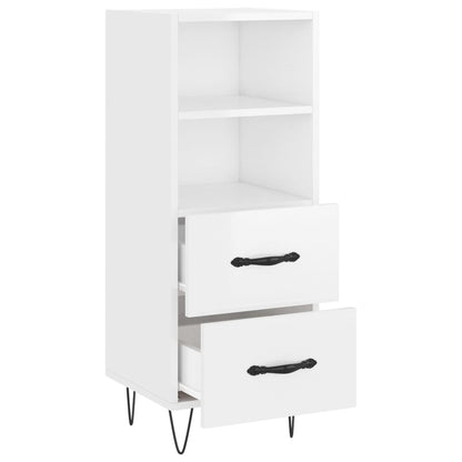 vidaXL Sideboard High Gloss White 34.5x34x90 cm Engineered Wood