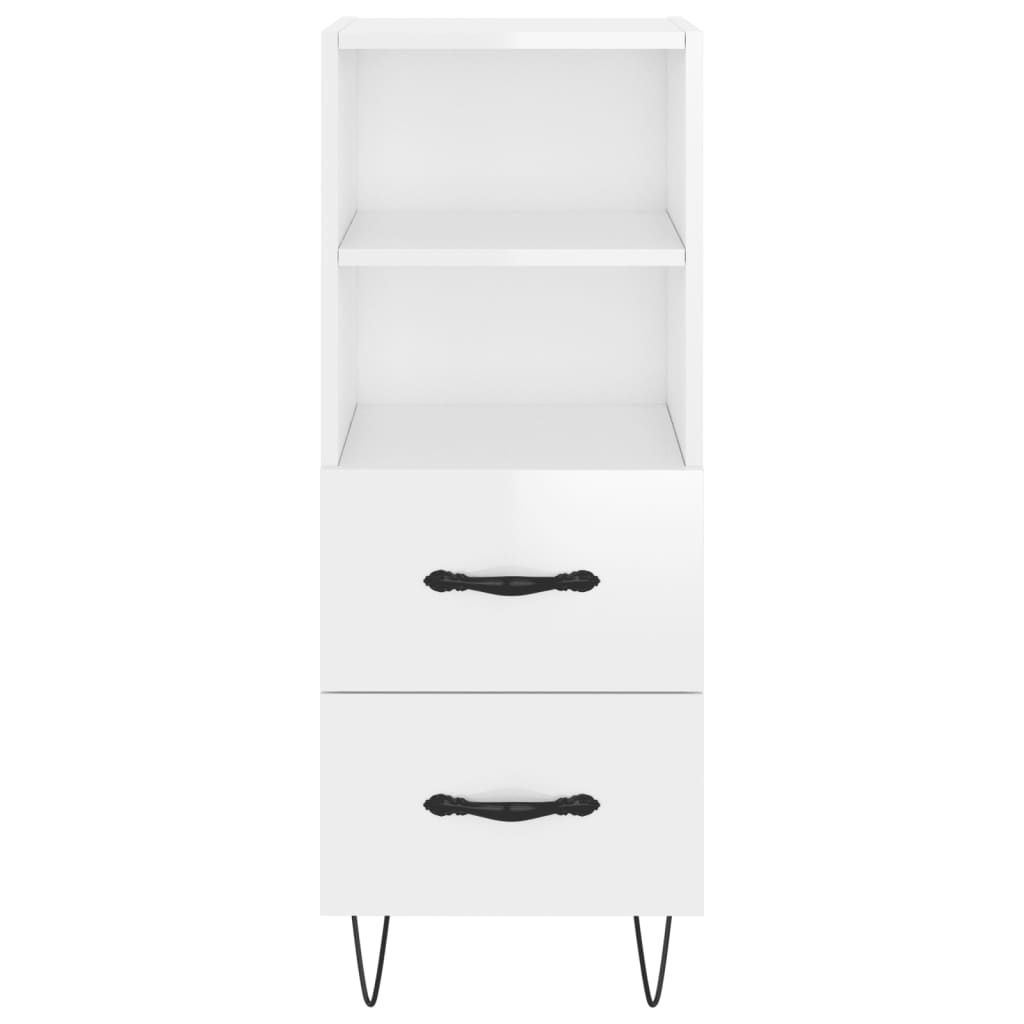 vidaXL Sideboard High Gloss White 34.5x34x90 cm Engineered Wood