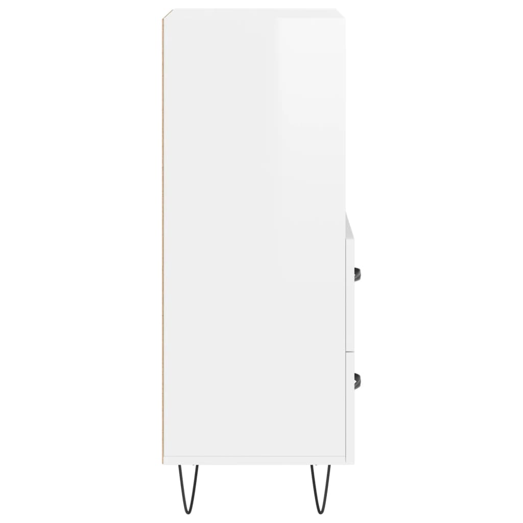 vidaXL Sideboard High Gloss White 34.5x34x90 cm Engineered Wood
