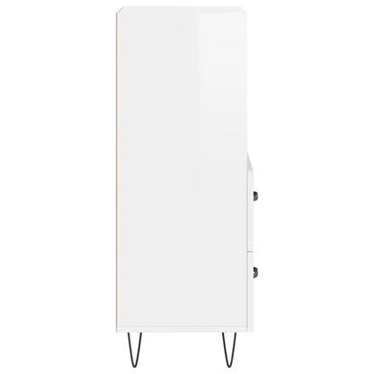 vidaXL Sideboard High Gloss White 34.5x34x90 cm Engineered Wood