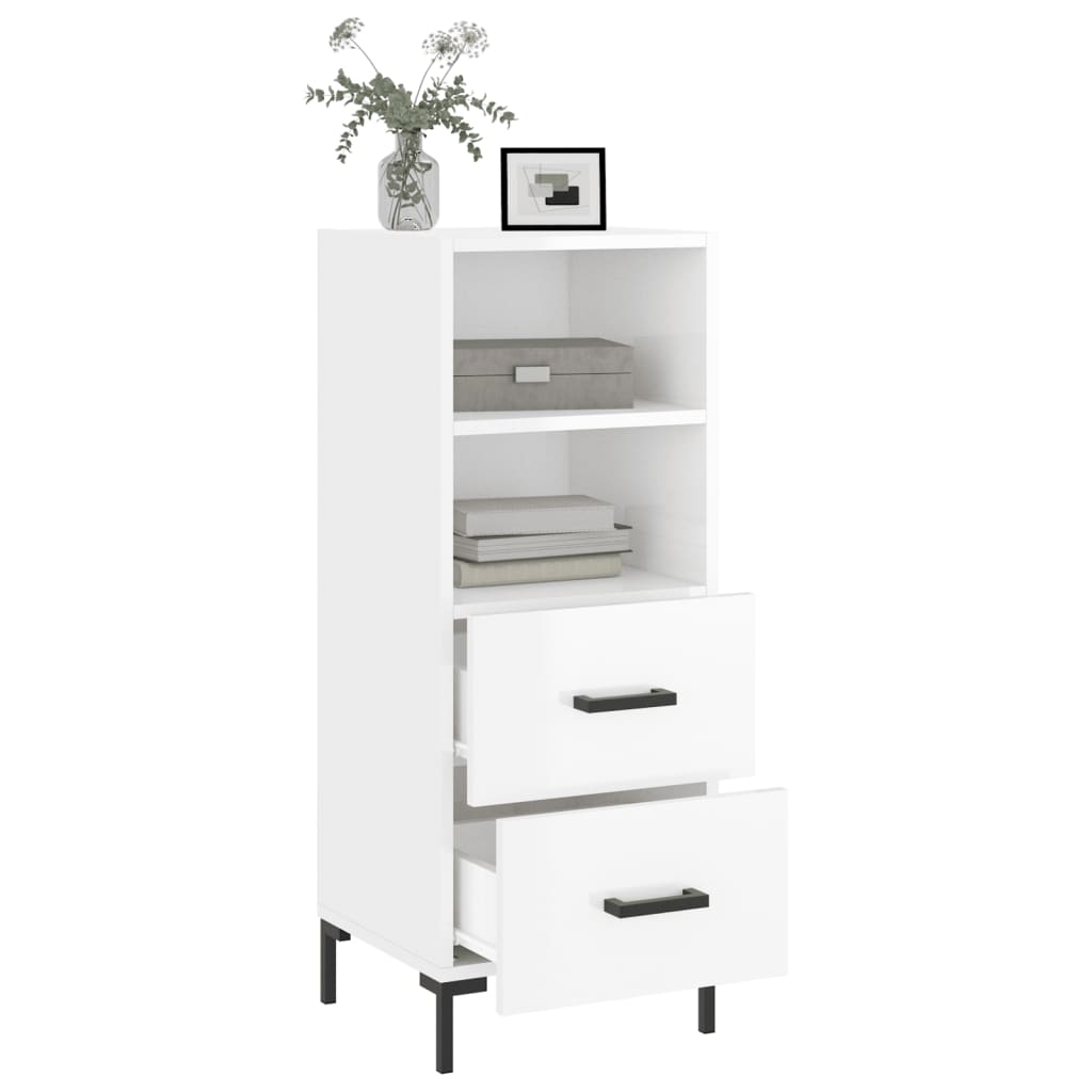 vidaXL Sideboard High Gloss White 34,5x34x90 cm Engineered Wood