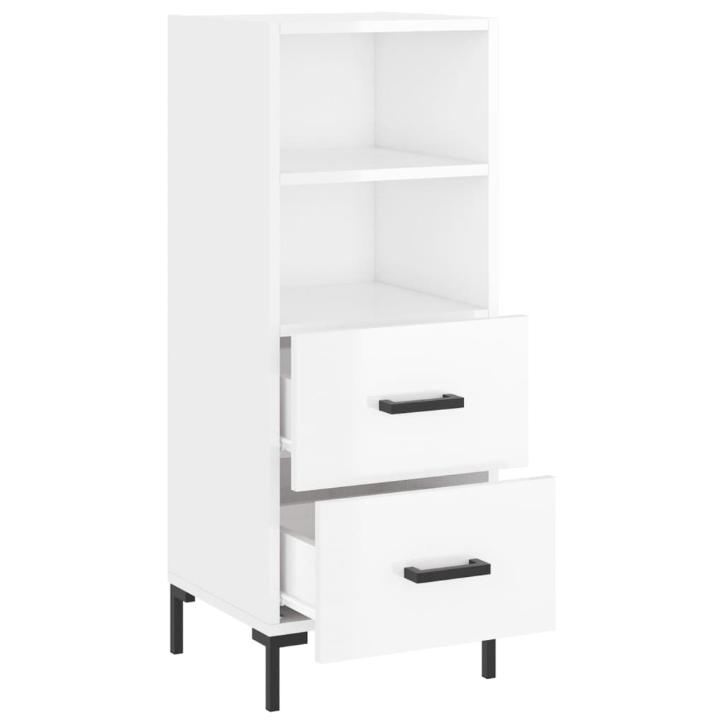 vidaXL Sideboard High Gloss White 34,5x34x90 cm Engineered Wood