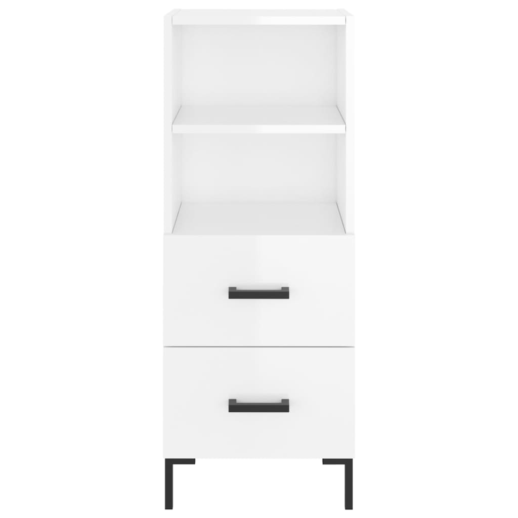 vidaXL Sideboard High Gloss White 34.5x34x90 cm Engineered Wood