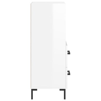vidaXL Sideboard High Gloss White 34,5x34x90 cm Engineered Wood