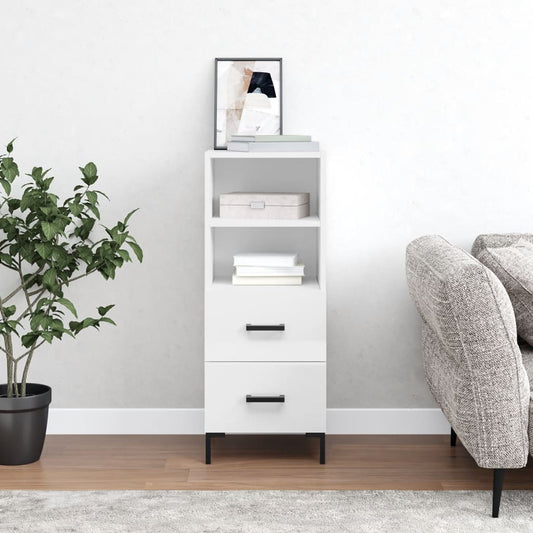 vidaXL Sideboard High Gloss White 34.5x34x90 cm Engineered Wood