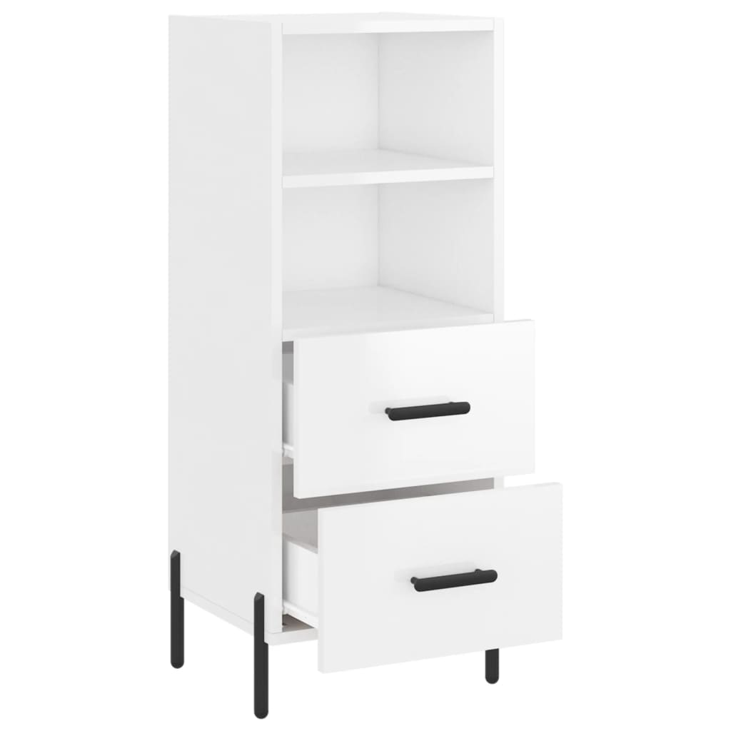 vidaXL Sideboard High Gloss White 34.5x34x90 cm Engineered Wood