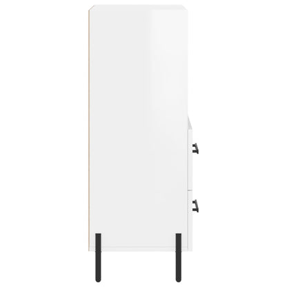 vidaXL Sideboard High Gloss White 34.5x34x90 cm Engineered Wood