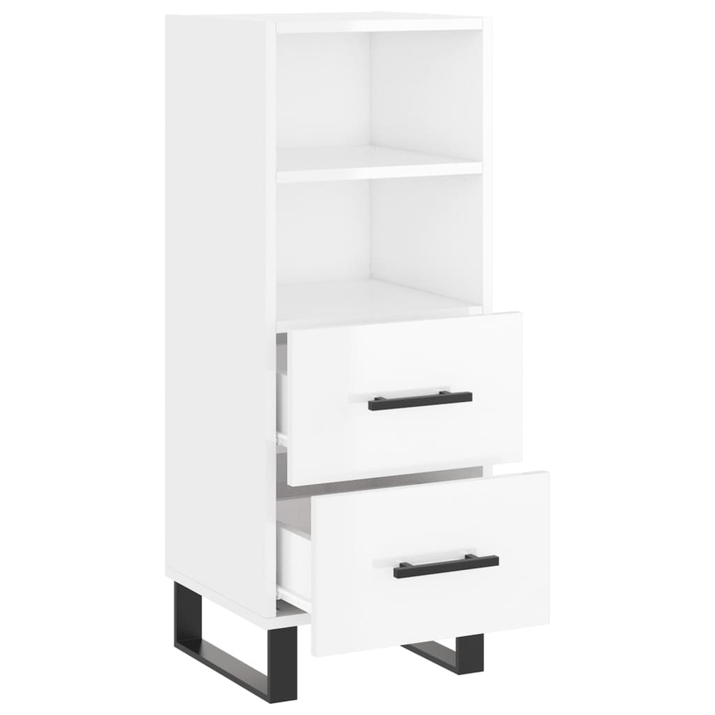 vidaXL Sideboard High Gloss White 34.5x34x90 cm Engineered Wood