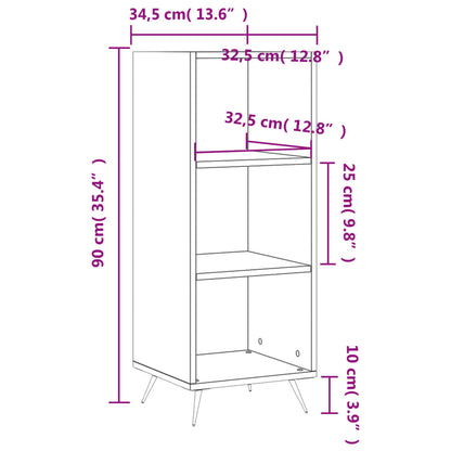 vidaxL Shelf Cabinet White 34.5x32.5x90 cm Engineered Wood