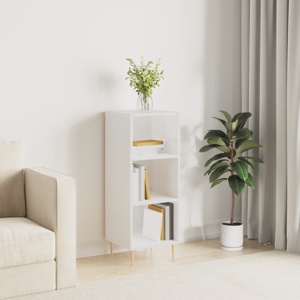 vidaXL Sideboard High Gloss White 34.5x32.5x90 cm Engineered Wood