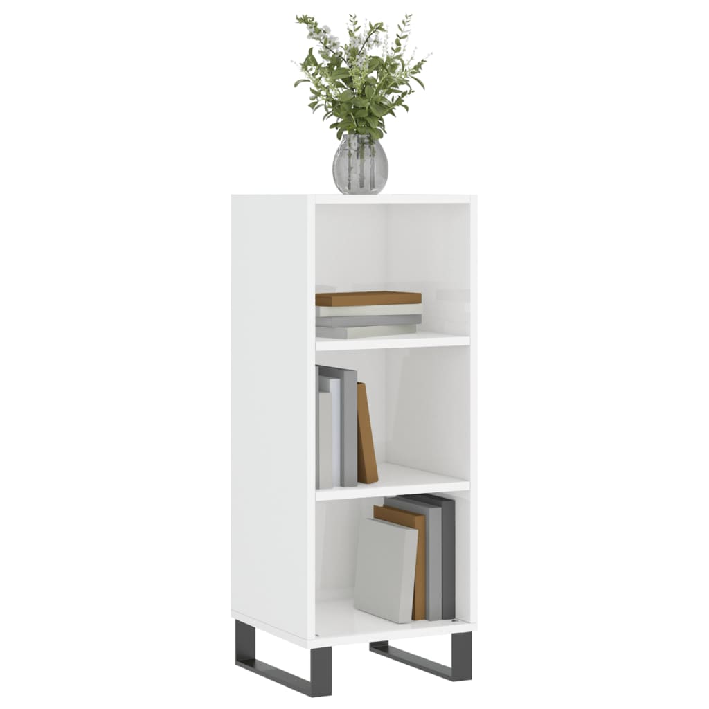 vidaXL Sideboard High Gloss White 34.5x32.5x90 cm Engineered Wood