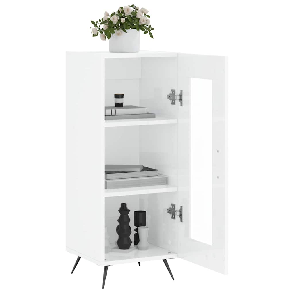 vidaXL Sideboard High Gloss White 34,5x34x90 cm Engineered Wood