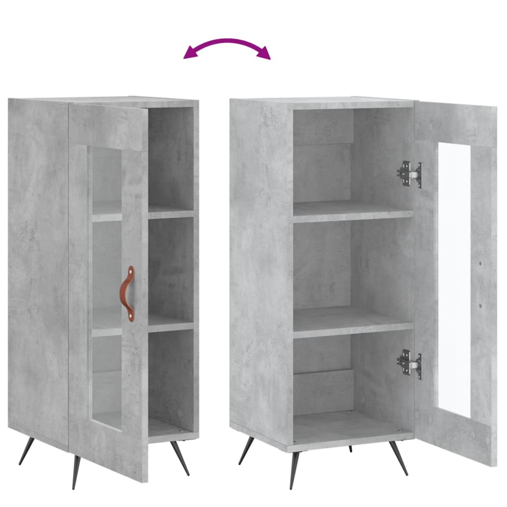 vidaXL Sideboard Concrete Grey 34,5x34x90 cm Engineered Wood